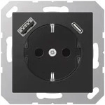 Jung SCHUKOsteckdose A1520-15CASWM USB graphitschwarz