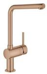 Grohe Sp&uuml;ltisch-Einhebelmischer Minta warm suns geb., schwenkbarer L-Auslauf