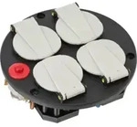 Steckdoseneinsatz-Montageplatte 4-fach IP20 230V/16A Thermostat mit Kontroll-Leuchte