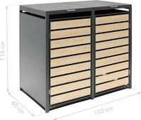 50NRTH Westmann M&uuml;lltonnenbox Lacina 2x 240 L 80 x 132 x 116 cm