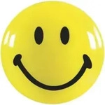 Magnetoplan Smiley-Magnete, gelb-schwarz, gro&szlig; 40 mm VE 4