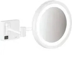 hansgrohe Rasierspiegel AddStoris mit LED, Wandmontage, mattwei&szlig;