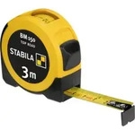 STABILA Taschenbandma&szlig; BM 150, 3 m, Ma&szlig;band mit metrischer Skala, Sichtfenster f&uuml;r