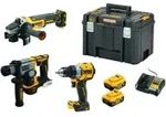 DEWALT Akku-Maschinen-Set 18V mit Akku-Bohrschrauber, -Bohrhammer, -Winkelschleifer,