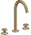 hansgrohe 3-Loch-Waschtischarmatur Sel. 170 Axor One A 140mm, m Pus-Op-Abl, brush.
