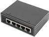 DIGITUS 5-Port Gigabit PoE Extender 1-Port 802.3bt PoE/4-Port 802.3af/at...