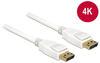Delock DisplayPort-Kabel DisplayPort M bis M 1 m 4K Unterstützung weiß (84876)