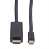 VALUE Videokabel DisplayPort / HDMI Mini M bis M 2 m abgeschirmt Schwarz...