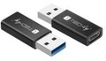 Techly Adapter USB-A M auf USB-C F USB 3.0 schwarz Schwarz (IADAP-USB3-AFT)
