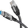Wentronic Ethernet-Kabel USB-A auf RJ45 1.5 m verbindet Router Modem oder