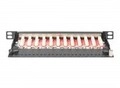 DIGITUS Cat.6A Slim Patch Panel geschirmt 12-Port 0,5 HE 10 " schwarz Schwarz