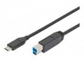 Assmann USB-Kabel USB-C M bis USB Type B M 3.0 3 A 1.8 m geformt Schwarz