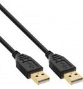 InLine USB 2.0 Kabel A an A schwarz Kontakte gold 2m Kupferdraht (34318S)