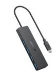 Anker Innovations USB-C Data Hub 4-in-1 4x USB-A 3.0 5Gbit/s black Schwarz (A8309G11)