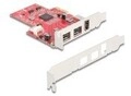 Delock PCI Express x1 Karte zu 2 x extern FireWire B+ 1 A Low Profile PCI-Express