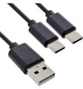 InLine USB 2in1 Y-Ladekabel 1x USB-A Stecker an 2x USB-C schwarz 0 Kabel