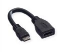VALUE High Speed HDMI mit Ethernetkabel mini M bis W 15 cm abgeschirmt Schwarz