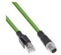 InLine Industrie Netzwerkkabel M12 8-pin X-kodiert St. zu RJ45 Cat.6A 10m UTP 10 m