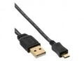 InLine USB-Kabel USB M bis Micro-USB Typ B M 2.0 50 cm flach Schwarz (31705F)