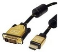 ROLINE GOLD DVI-D 24+1/HDMI ST/ST 1.5m Digital/Display/Video Monitorkabel 1,5 m DVI