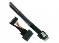 InLine Internes SAS-Kabel SAS 24Gbit/s 4i Slim S Verriegelung bis SATA-Stromstecker