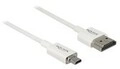 Delock Slim High Quality HDMI mit Ethernetkabel mikro M bis M 1.5 m dreifach