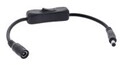 InLine DC Kabel mit Schalter ST/BU 5,5x2,5mm AWG 18 schwarz 0,20m Verl&auml;ngerungskabel
