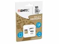 EMTEC Gold+ Flash-Speicherkarte SD-Adapter inbegriffen 16 GB Class 10 microSD Gold
