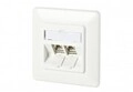 METZ CONNECT Outlets Flush with 180 &deg; Modules Anschlussdose Unterputz RJ-45 X 2