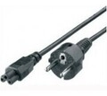 equip 1.8m C5-Koppler CEE7/4 Schwarz Stromkabel Netzanschlusskabel Euro f&uuml;r