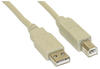 InLine USB-Kabel USB M bis Typ B M 2 m beige (34518H)