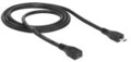 Delock USB-Verl&auml;ngerungskabel 5-polig Micro-USB Typ B M bis B W 1 m Schwarz (83248)