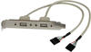 StarTech.com 2-Port USB A Slotblech-Adapter Buchse USB-Konsole W bis Inline 5-polig W