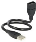 Delock ShapeCable USB-Verl&auml;ngerungskabel USB W bis M 35 cm Schwarz (83498)