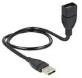 Delock ShapeCable USB-Verl&auml;ngerungskabel USB W bis M 50 cm Schwarz (83499)