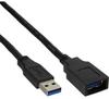 InLine USB 3.0 Kabel A Stecker / Buchse schwarz 2m (35620)