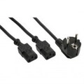 InLine Netz-Splitter IEC 320 EN 60320 C13 M bis CEE 7/7 SCHUKO M 1.8 m Schwarz