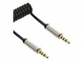 InLine Slim Audiokabel 4-poliger Mini-Stecker S bis S 2 m Schwarz gewickelt (99272)