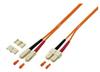 DIGITUS Patch-Kabel SC multi-mode M bis M 1 m Glasfaser 50/125 Mikrometer OM3