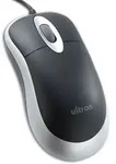 Ultron 49308, Ultron Maus UM-100 basic Optical USB schwarz/silber Blister 800 dpi