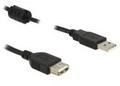 Delock USB-Verl&auml;ngerungskabel USB W bis M 2.0 50 cm geformt Schwarz (83401)