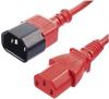 Lindy Spannungsversorgungs-Verlängerungskabel IEC 60320 C13 bis C14 1 m geformt Rot