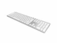KeySonic KSK-8022BT Tastatur kabellos Bluetooth 3.0 Deutsch Silber (60395)