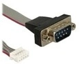 Delock RS-232 DB9 9 pin serial Male connector / Female 0,3 m Schwarz Grau Rot Kabel