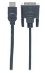Manhattan Videokabel Dual Link HDMI / DVI M bis DVI-D M 3 m abgeschirmt Schwarz