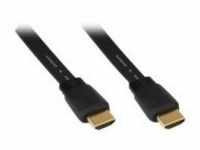 InLine High Speed HDMI mit Ethernetkabel M bis M 1.5 m STP-Kabel Schwarz flach