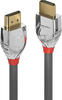 Lindy Cromo Line High Speed HDMI mit Ethernetkabel M bis M 5 m abgeschirmt Grau rund