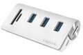 LogiLink USB hub 3.0 3-Port mit Kartenleser ALU silber Hub (CR0045)