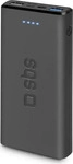 SBS TTBB10000FASTK, SBS Powerbank 10.000 mAh 2 USB 2.1 A schwarz Smartphone