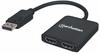 Manhattan DisplayPort to 2-Port HDMI Splitter Hub with MST Video-/Audio-Splitter 2 x